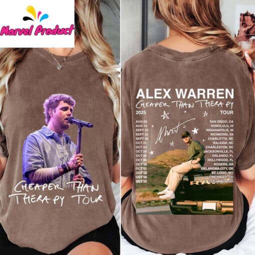 Alex Warren Cheaper Than Therapy Tour Shirt - Image 2