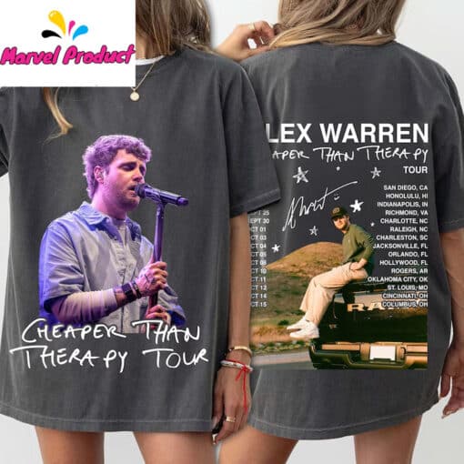 Alex Warren Cheaper Than Therapy Tour Shirt - Image 3