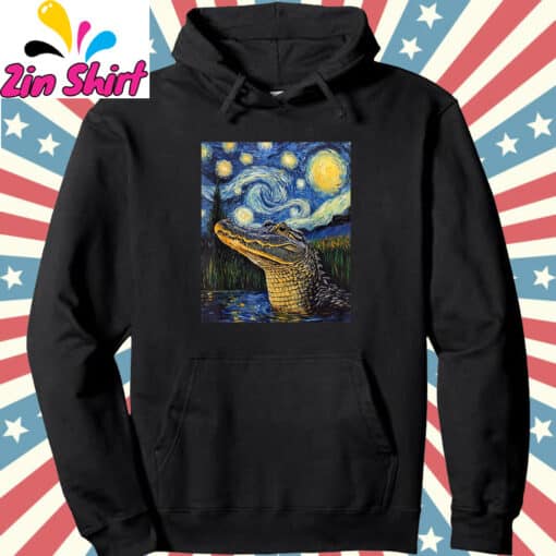 Alligator Alcatraz Van Gogh Style Shirt - Image 2
