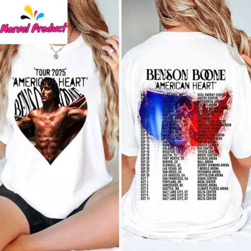 Benson Boone "American Heart" Tour 2025 Shirt - Image 2