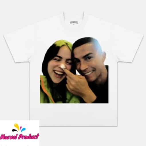 Funny Photo Shirt featuring Billie Eilish and Cristiano Ronaldo
