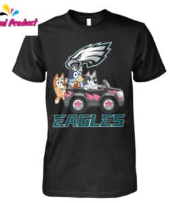 Bluey Cartoon Characters Philadelphia Eagles Fan Shirt