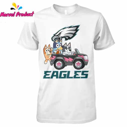 Bluey Cartoon Characters Philadelphia Eagles Fan Shirt - Image 2