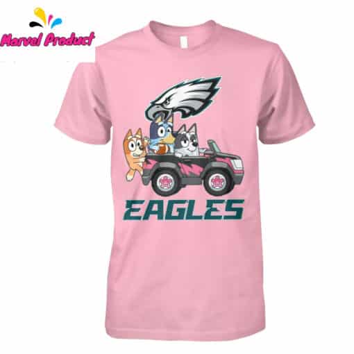 Bluey Cartoon Characters Philadelphia Eagles Fan Shirt - Image 3
