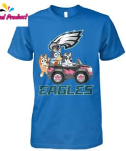 Bluey Cartoon Characters Philadelphia Eagles Fan Shirt3
