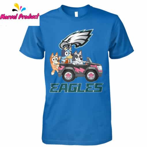 Bluey Cartoon Characters Philadelphia Eagles Fan Shirt - Image 4