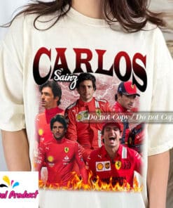 A front view of the Carlos Sainz Vintage Racing Shirt