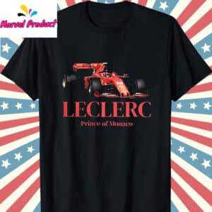 Charles Leclerc Prince of Monaco Ferrari F1 T Shirt Black
