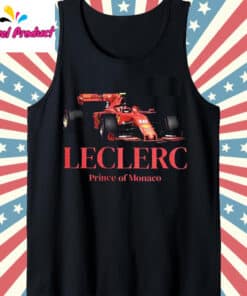 Charles Leclerc Prince of Monaco Ferrari F1 Tank Top Black
