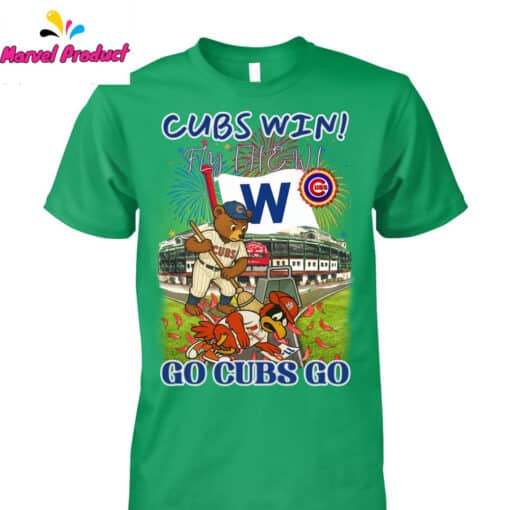 Chicago Cubs Win Fly The W Go Cubs Go Baseball Shirt - Image 3