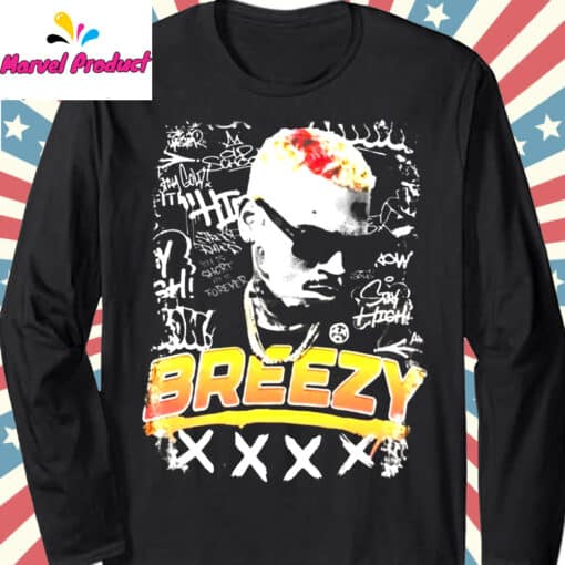Chris Brown Breezy Graffiti Graphic Shirt - Image 3