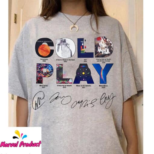 Coldplay Album Discography Front & Back Print Fan Shirt - Image 4