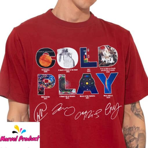 Coldplay Albums Discography Fan Shirt with Signatures - Image 3