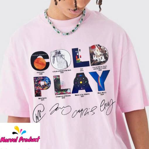 Coldplay Albums Discography Fan Shirt with Signatures - Image 4