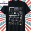 Coldplay Song Titles Album Art Back Print Fan T Shirt Black