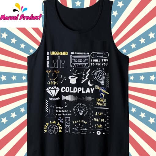 Coldplay Song Titles & Album Art Back Print Fan Shirt - Image 2