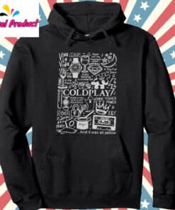Coldplay Song Titles Icons Graphic Fan Hoodie Black