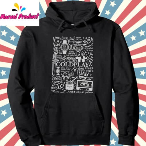 Coldplay Song Titles & Icons Graphic Fan Shirt - Image 3