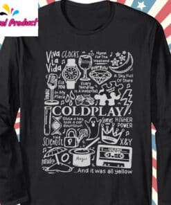 Coldplay Song Titles Icons Graphic Fan Long Sleeve Black