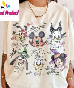 Coquette Bow Mickey Friends Halloween Shirt3