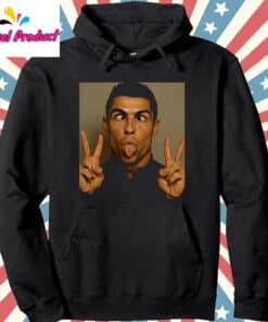 Cristiano Ronaldo Funny Face Graphic Hoodie Black