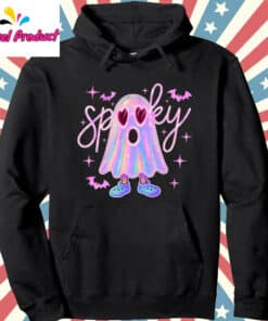 Cute Neon Spooky Ghost Shirt Hoodie Black