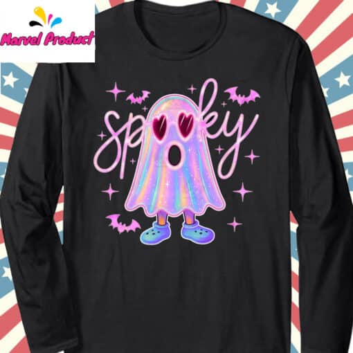 Cute Neon Spooky Ghost Shirt - Image 3