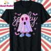 Cute Neon Spooky Ghost Shirt T Shirt Black