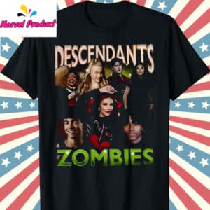 Disney Descendants Zombies Worlds Collide Tour All Characters T Shirt Black