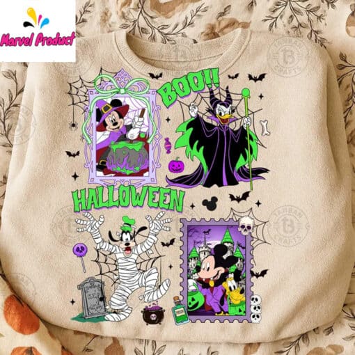 Disney Halloween Mickey Goofy Donald Graphic Shirt