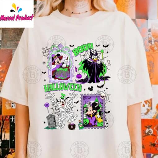 Disney Halloween Mickey Goofy Donald Graphic Shirt - Image 2