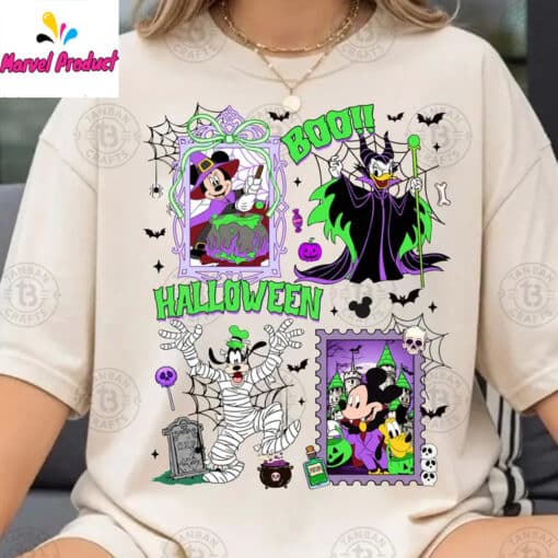 Disney Halloween Mickey Goofy Donald Graphic Shirt - Image 3