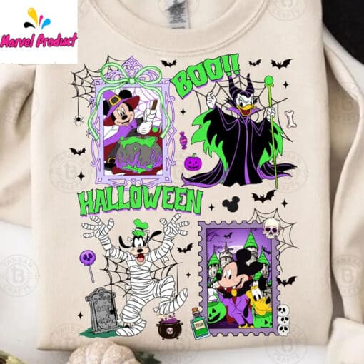 Disney Halloween Mickey Goofy Donald Graphic Shirt - Image 4