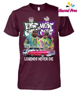 East Vs West Coast Legends Never Die Hip Hop Shirt