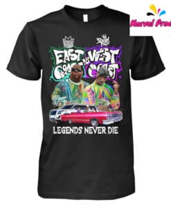 East Vs West Coast Legends Never Die Hip Hop Shirt