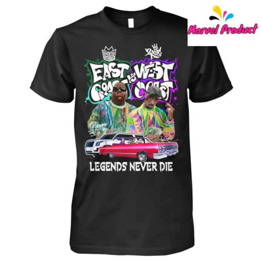 East Vs West Coast Legends Never Die Hip Hop Shirt