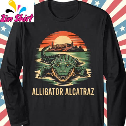 Florida Everglades Alligatraz Alligator Alcatraz T-Shirt - Image 4