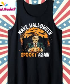 Funny Trump Make Halloween Spooky Again Shirt Tank Top Black