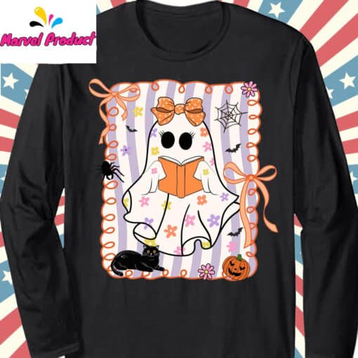 Ghost Reading Books Shirt - Image 3