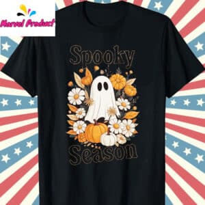 Halloween Floral Ghost Shirt 12 Halloween Floral Ghost Shirt T Shirt Black