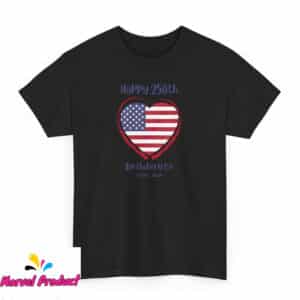 Happy 250th Anniversary American Flag Heart Shirt