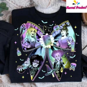 Hocus Pocus Beetlejuice Halloween Bow Graphic Shirt