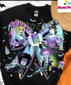 Hocus Pocus Beetlejuice Halloween Bow Graphic Shirt1
