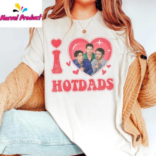 I Love Hotdads Vintage 20th Anniversary Of Jonas Brothers Shirt - Image 2