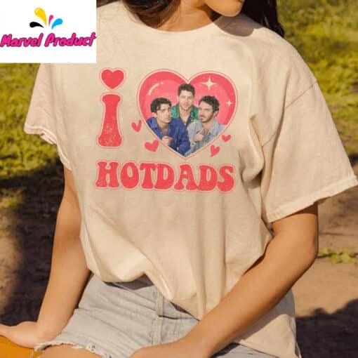 I Love Hotdads Vintage 20th Anniversary Of Jonas Brothers Shirt - Image 3