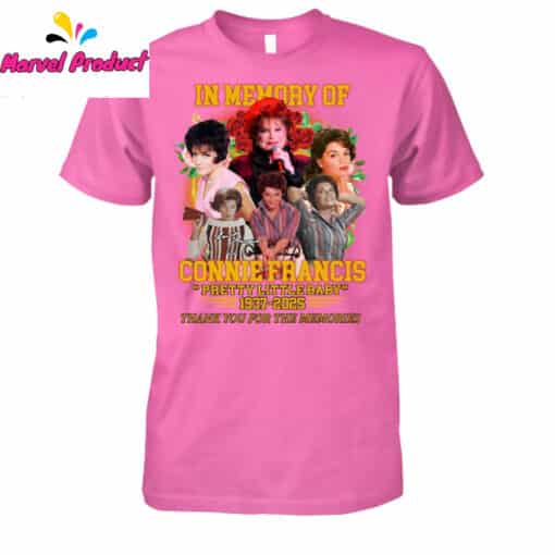 In Memory Of Connie Francis Pretty Little Baby 1937-2025 Thank You For The Memories Shirt - Image 3