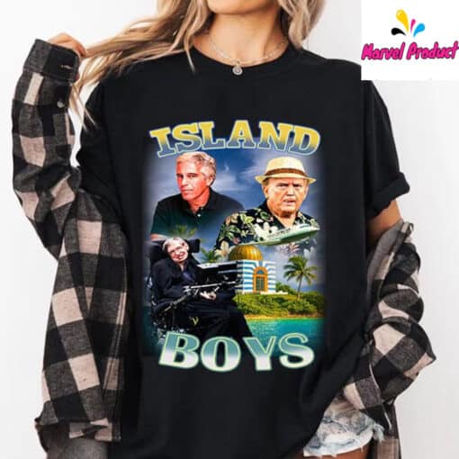 Island Boys Jeffrey Epstein Donald Trump Stephen Hawking Shirt - Image 2