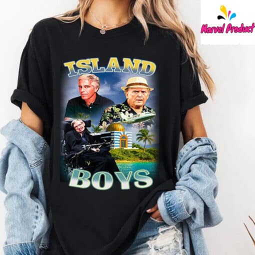 Island Boys Jeffrey Epstein Donald Trump Stephen Hawking Shirt - Image 3