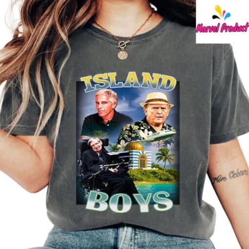 Island Boys Jeffrey Epstein Donald Trump Stephen Hawking Shirt - Image 4