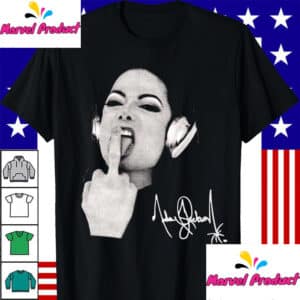 Janet Jackson Middle Finger Headphones Shirt1